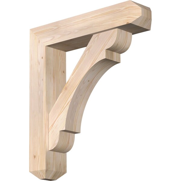 Ekena Millwork Olympic Craftsman Smooth Bracket w/ Offset Brace, Douglas Fir, 7 1/2"W x 34"D x 38"H BKT0806X34X38OLY04SDF - main
